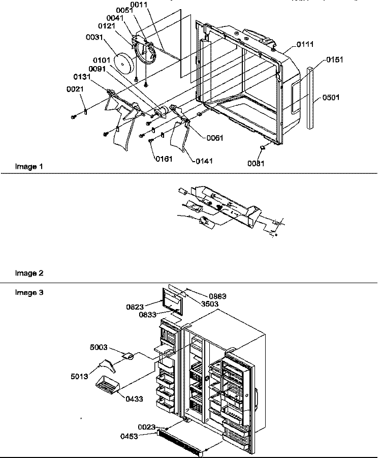 ICE & WATER CAV / ELEC BRKT & TOE GRILLE Diagram and Parts List for SRD327S3L P1307104W L Amana Refrigerator