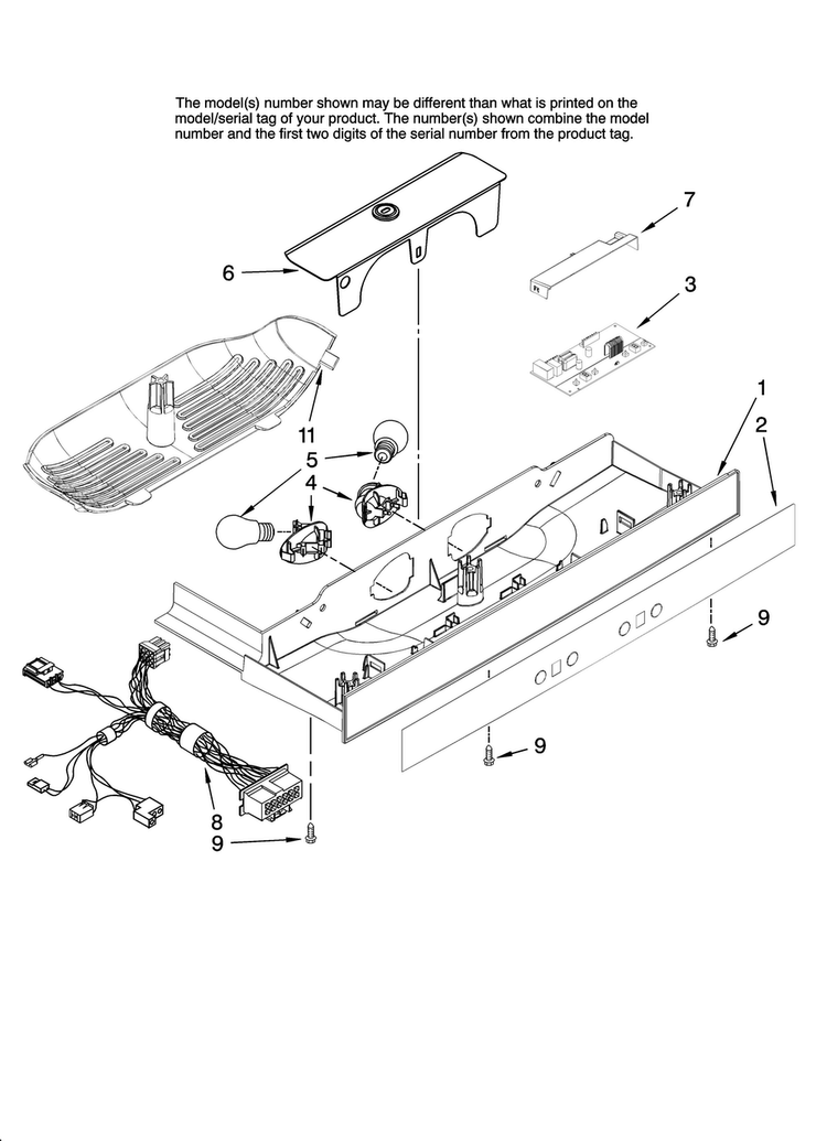 Control Parts Diagram and Parts List for AC2224GEKW12  Amana Refrigerator