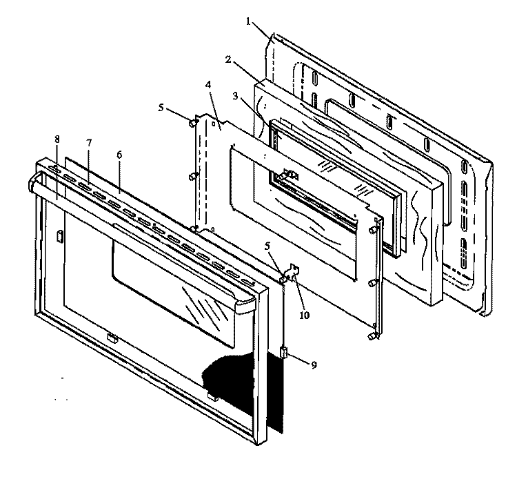OVEN DOOR, GLASS, EHN380 / 389 Diagram and Parts List for EHN3802L P1143207N L Amana Range
