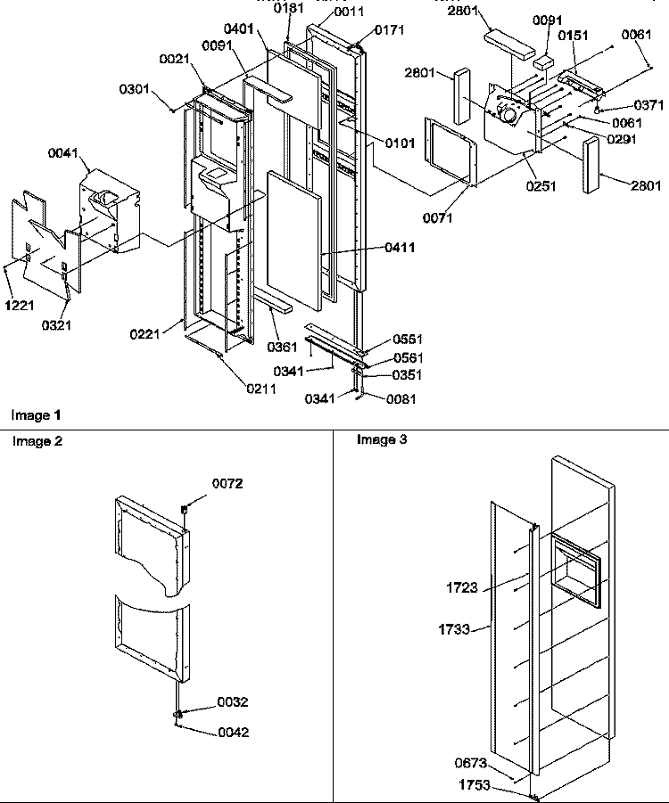 Page 3 Diagram and Parts List for SRDE25TPSE P1190315W E Amana Refrigerator