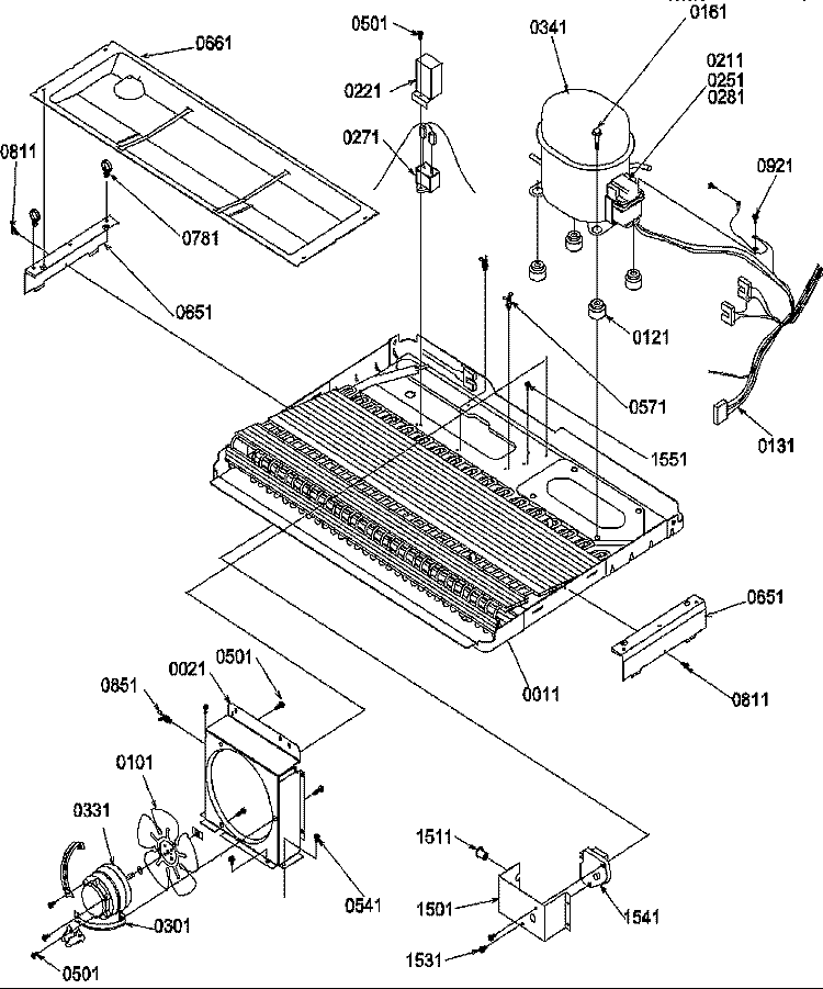 MACHINE COMPARTMENT Diagram and Parts List for SCD25TW P1190426W W Amana Refrigerator