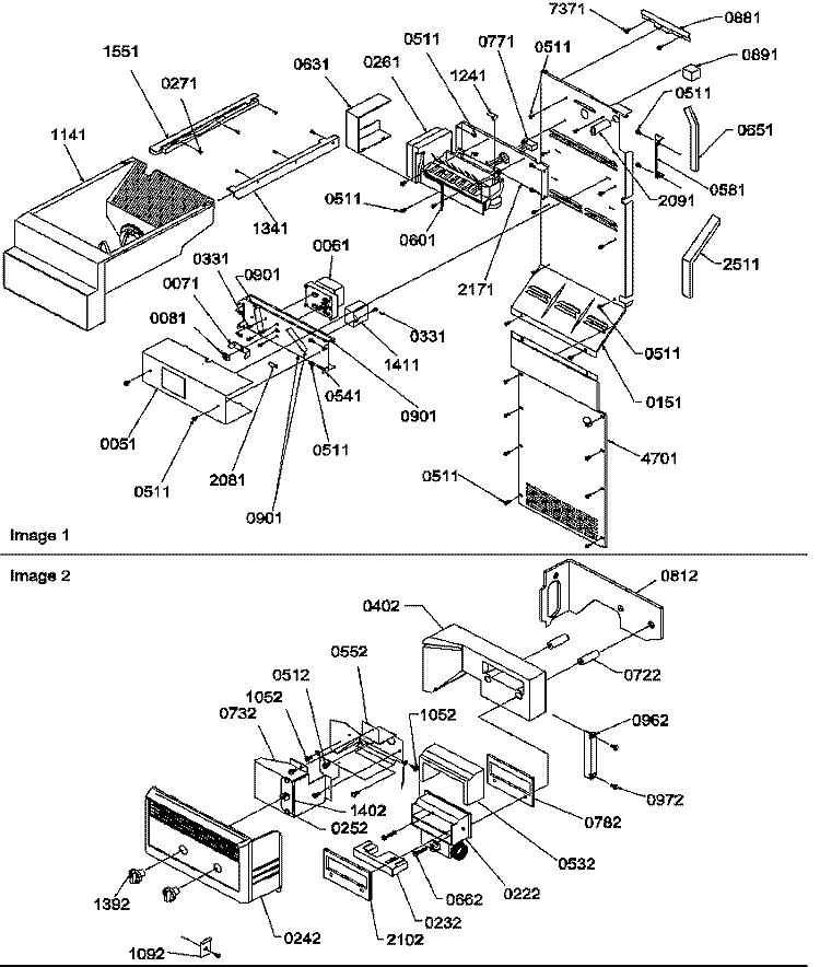 ICE MAKER / CONTROL ASSY Diagram and Parts List for SCD25TW P1190426W W Amana Refrigerator