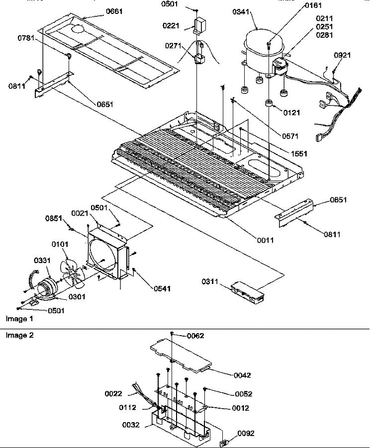 MACHINE COMPARTMENT Diagram and Parts List for SRDE27TPSE P1190604W E Amana Refrigerator