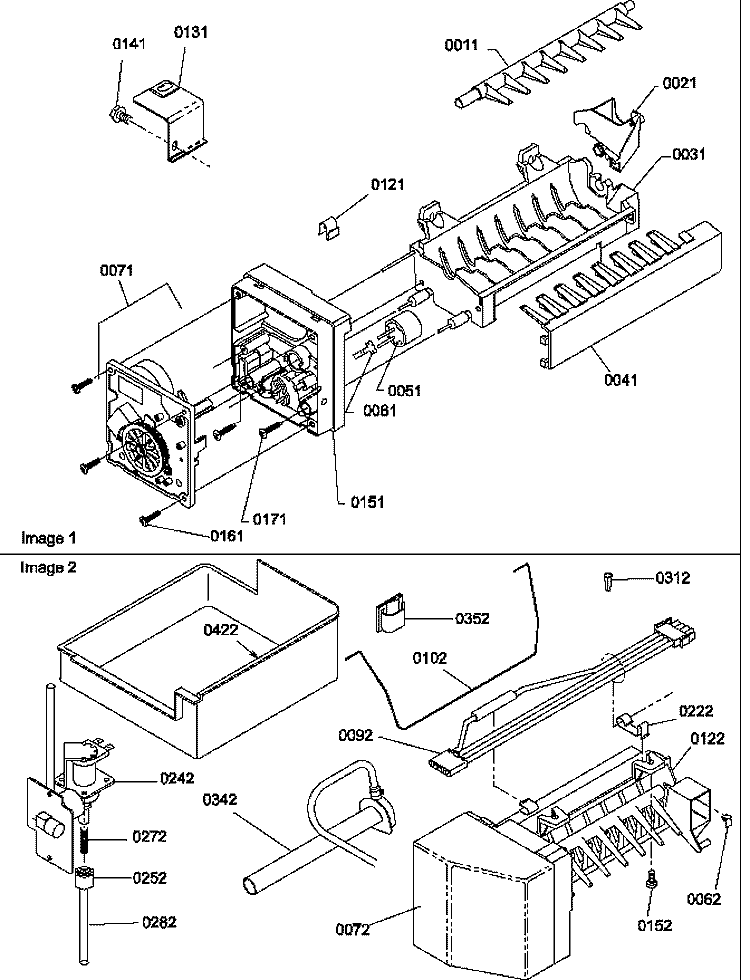 ICE MAKER ASSY AND PARTS Diagram and Parts List for TP21A3E P1181503W E Amana Refrigerator