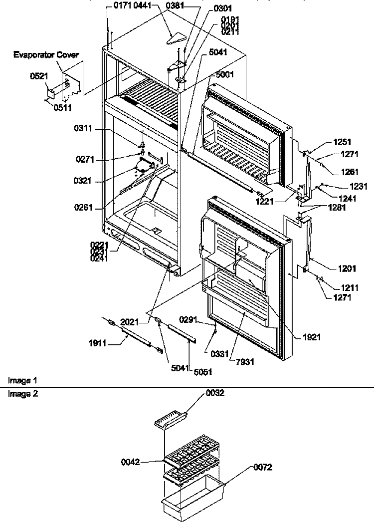 DOOR, HINGES AND ACCESSORIES Diagram and Parts List for TG518SL P1180903W L Amana Refrigerator