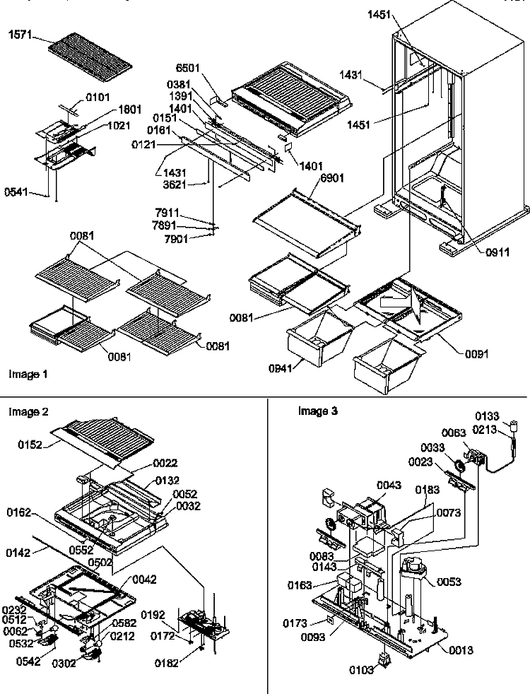 INTERIOR CABINET AND DRAIN BLOCK ASSY Diagram and Parts List for TG518SL P1180903W L Amana Refrigerator