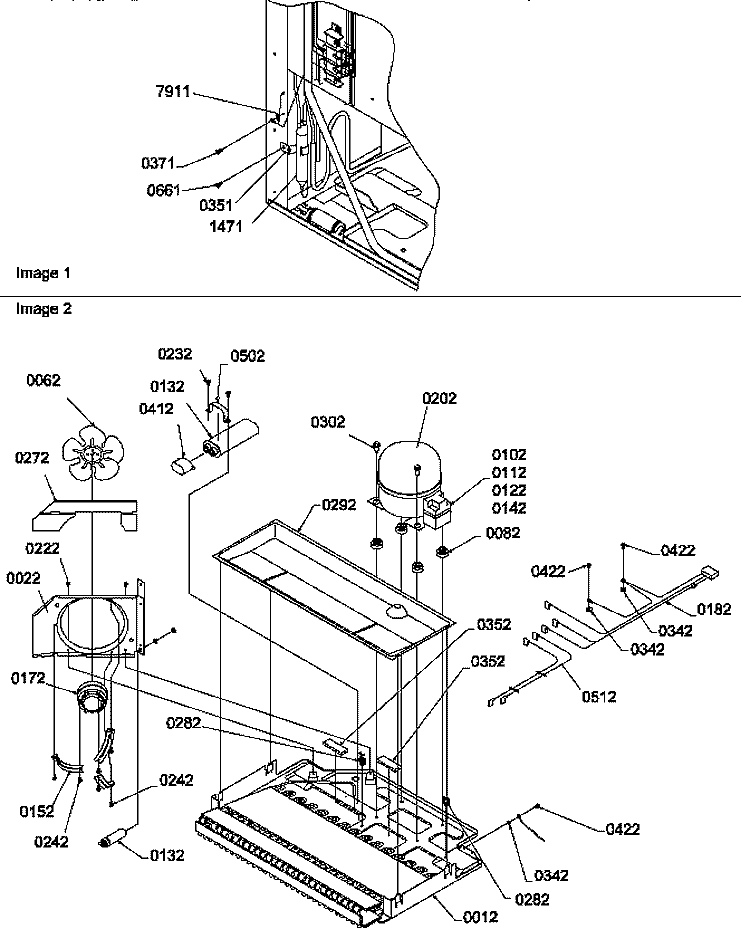 MACHINE COMPARTMENT Diagram and Parts List for TG518SL P1180903W L Amana Refrigerator