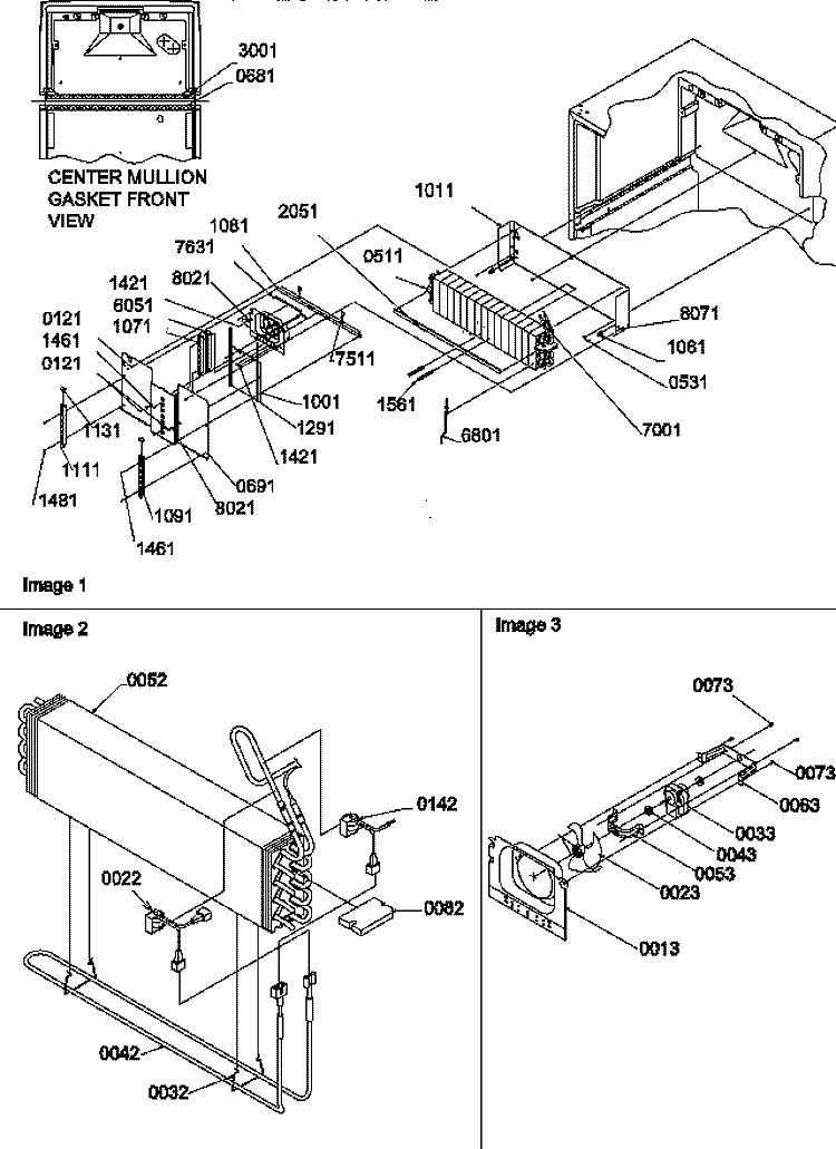 EVAP AND FAN MOTOR ASSEMBLIES Diagram and Parts List for TR525SW P1182804W W Amana Refrigerator