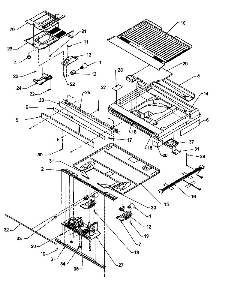 DIVIDER BLOCK Diagram and Parts List for TH21S3W P1195601W W Amana Refrigerator