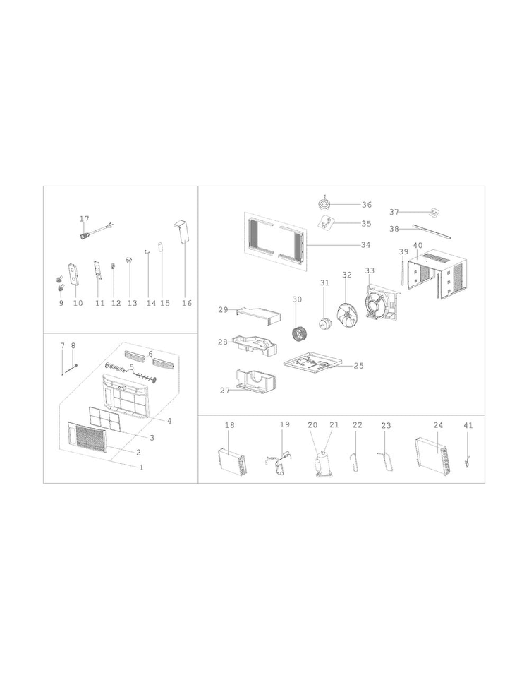 Recommended Spare Parts Diagram and Parts List for CAE10MR410A12  Crosley Air Conditioner