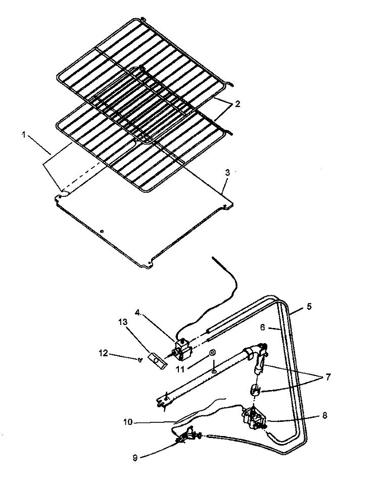 OVEN COMPONENTS Diagram and Parts List for RBK28FG5 P1142948N L Amana Range
