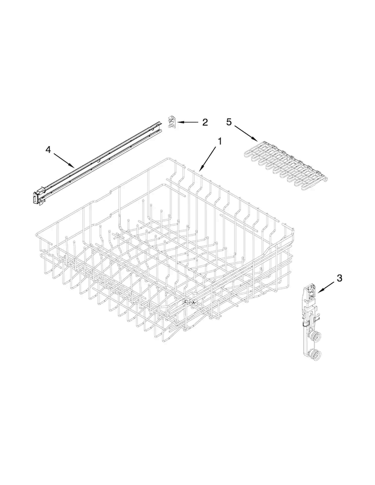 Upper Rack And Track Parts Diagram and Parts List for MDB6769PAB0  Maytag Dishwasher