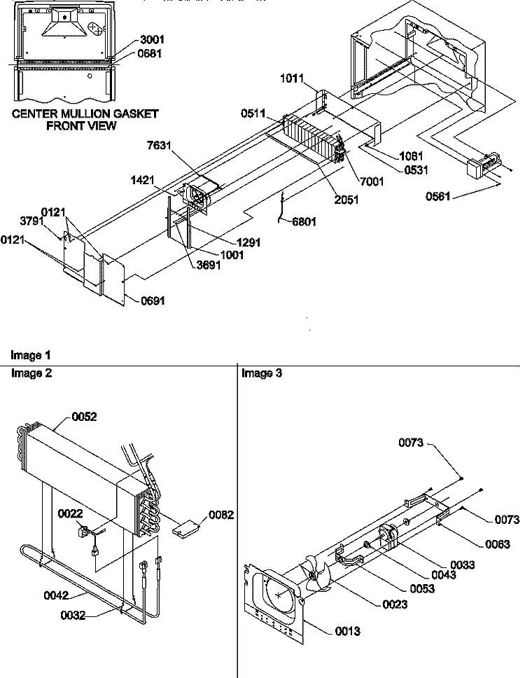 EVAP AND FAN MOTOR ASSEMBLIES Diagram and Parts List for TR21VE P1309401W E Amana Refrigerator