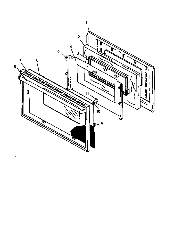 GLASS WINDOW DOOR Diagram and Parts List for SNK26CB0 P1142989N W Amana Range