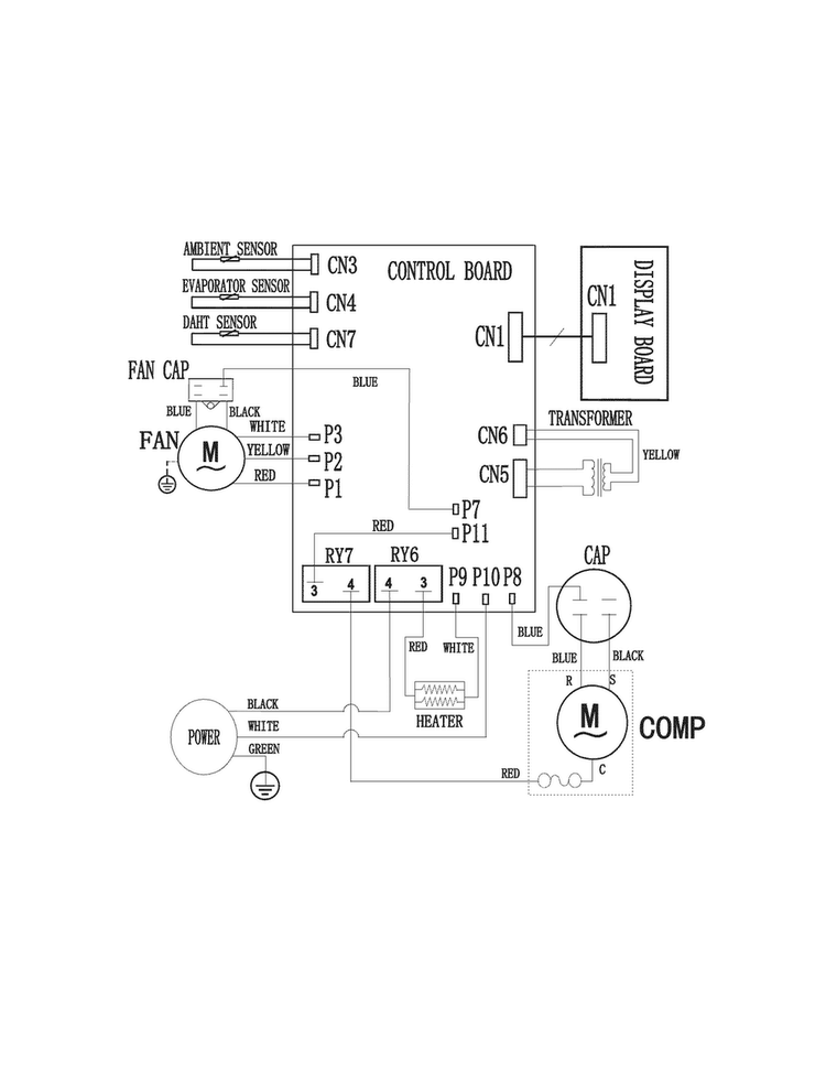 Wiring Diagram Diagram and Parts List for CAHE25ERR410A18  Crosley Air Conditioner