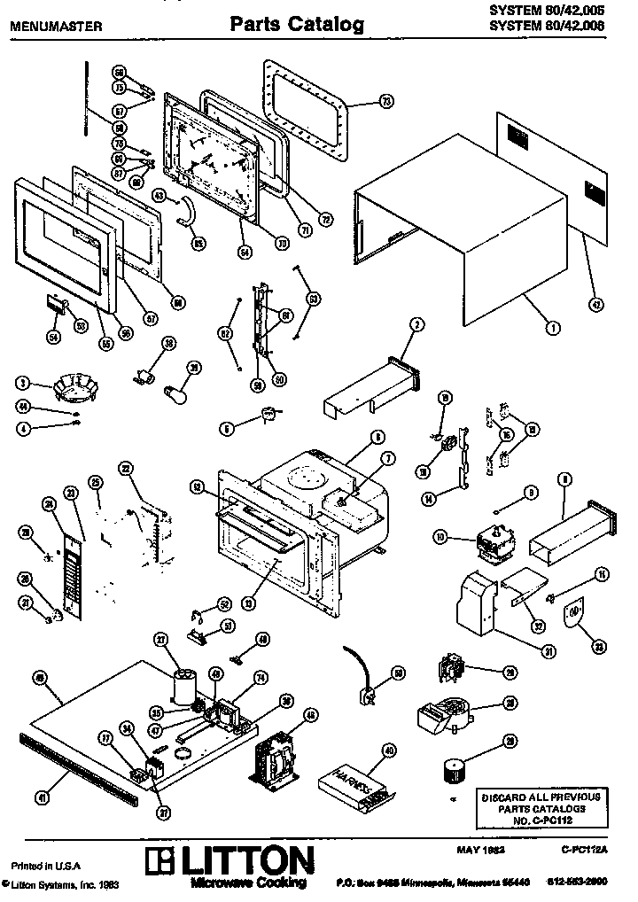 Section 5 Diagram and Parts List for 80 51001 Amana Microwave