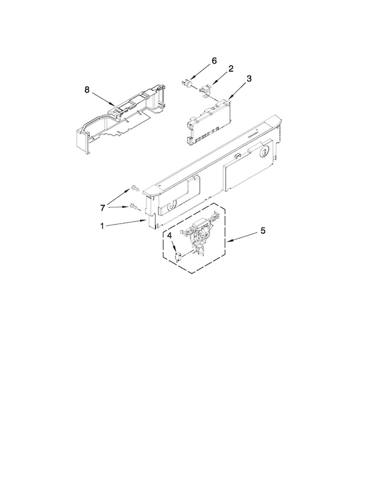 Control Panel And Latch Parts Diagram and Parts List for MDB6769AWB1  Maytag Dishwasher