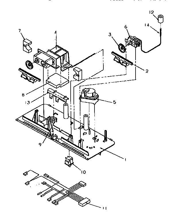 Control Panel Diagram and Parts List for TR21S4W-P1196104WW  Amana Refrigerator