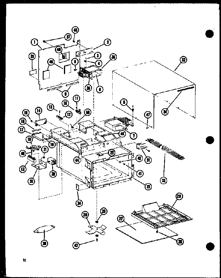 Cabinet Parts Diagram and Parts List for RC-14S P72649-1M Amana Microwave