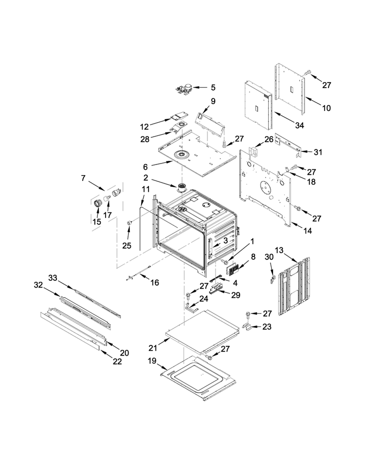 Oven Parts Diagram and Parts List for MEW9627DS01  Maytag Wall Oven