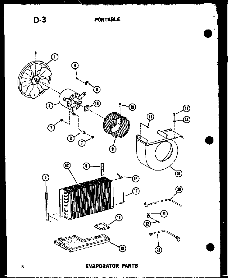 Evaporator Parts Diagram and Parts List for ES6P-2AMS P54972-27R Amana Air Conditioner