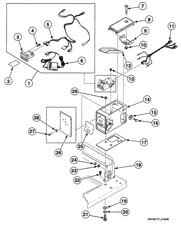 Card Reader Diagram and Parts List for SDE607LF  Speed Queen Dryer