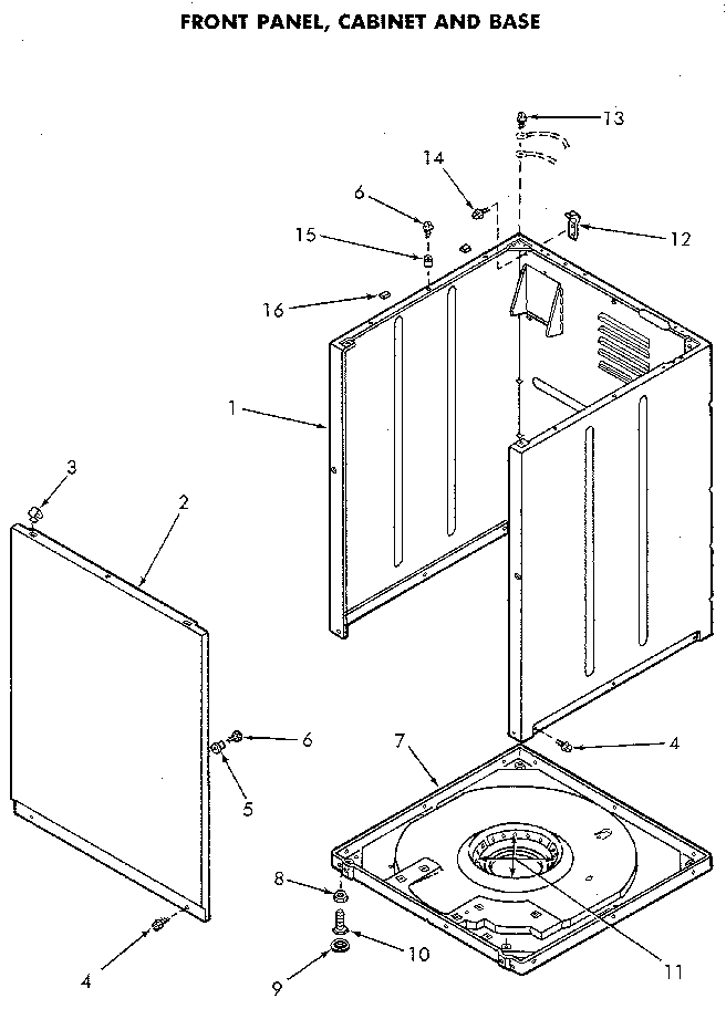 Cabinet And Base Diagram and Parts List for NA4821W33731  Speed Queen Washer