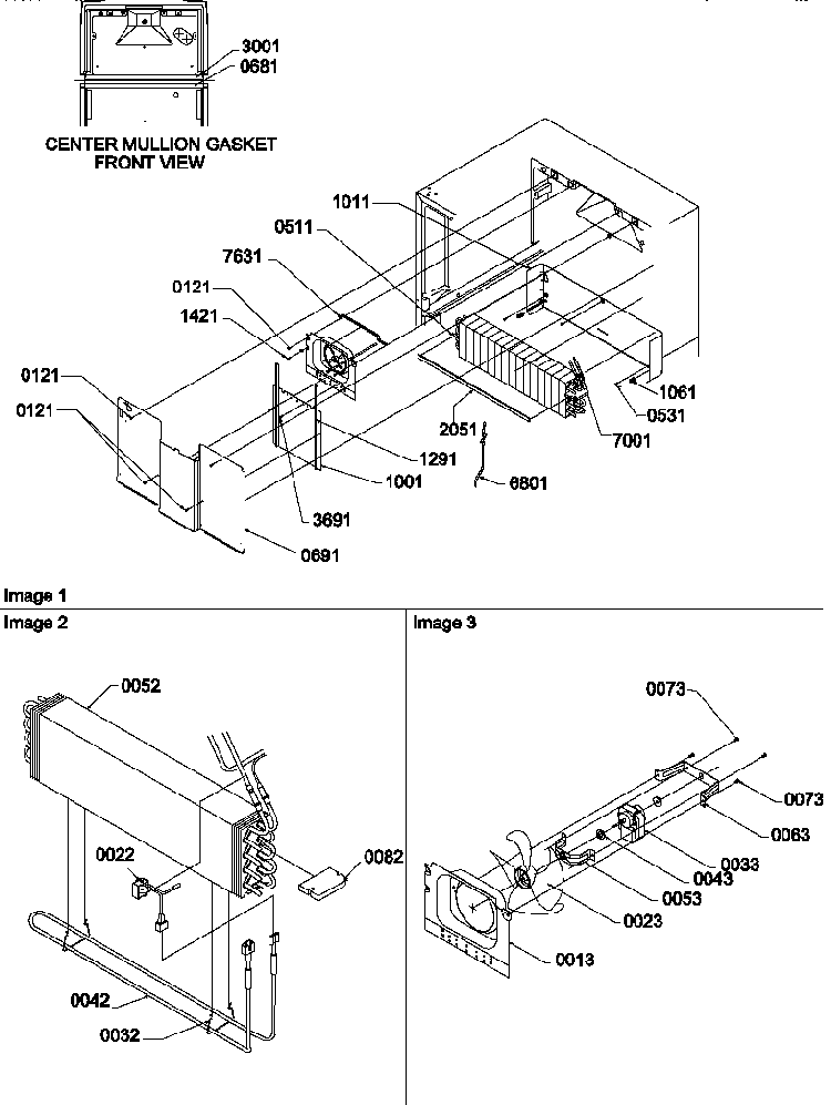 Evaporator And Fan Motor Assemblies Diagram and Parts List for TX19V2E-P1315801WE  Amana Refrigerator