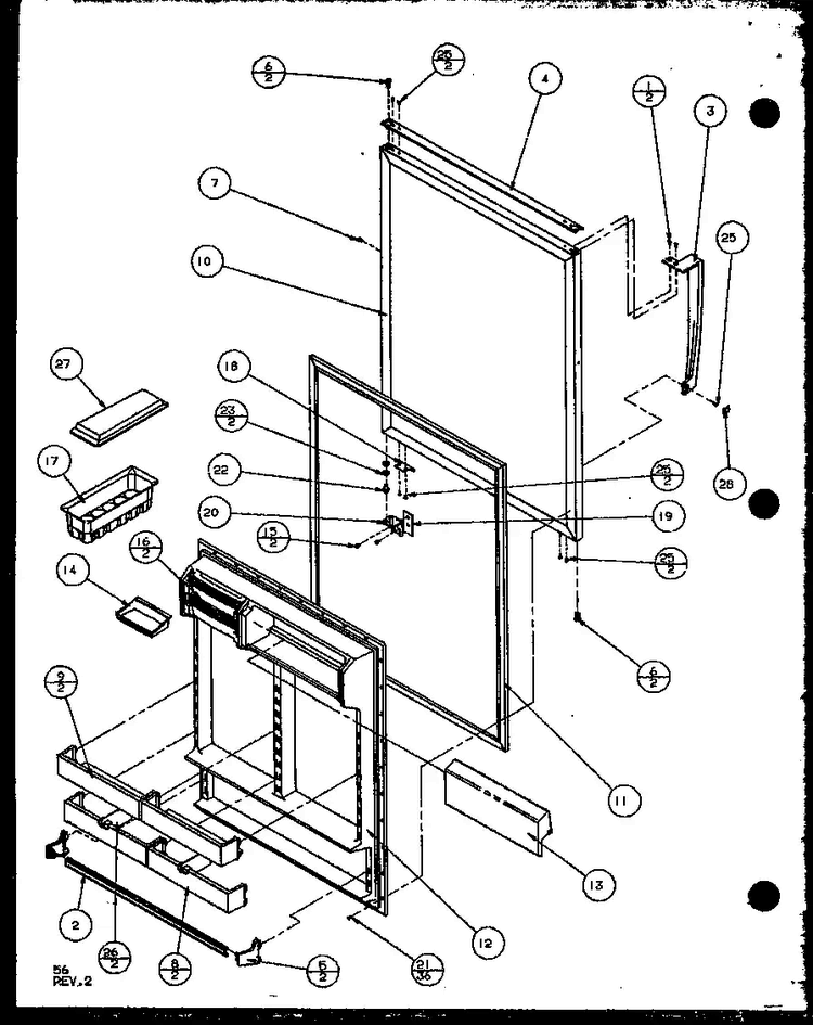 Refrigerator Door Diagram and Parts List for TZ22QW-P1114906WW  Amana Refrigerator