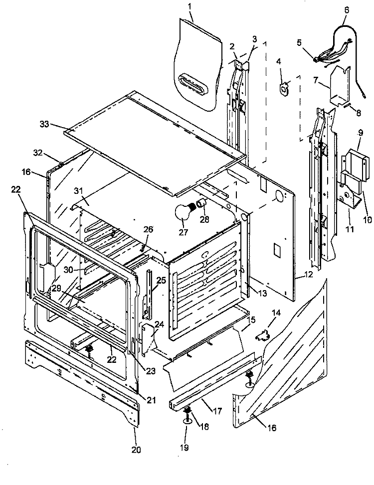 CABINET ASSY Diagram and Parts List for SBK26FX0 P1142786N W Amana Range