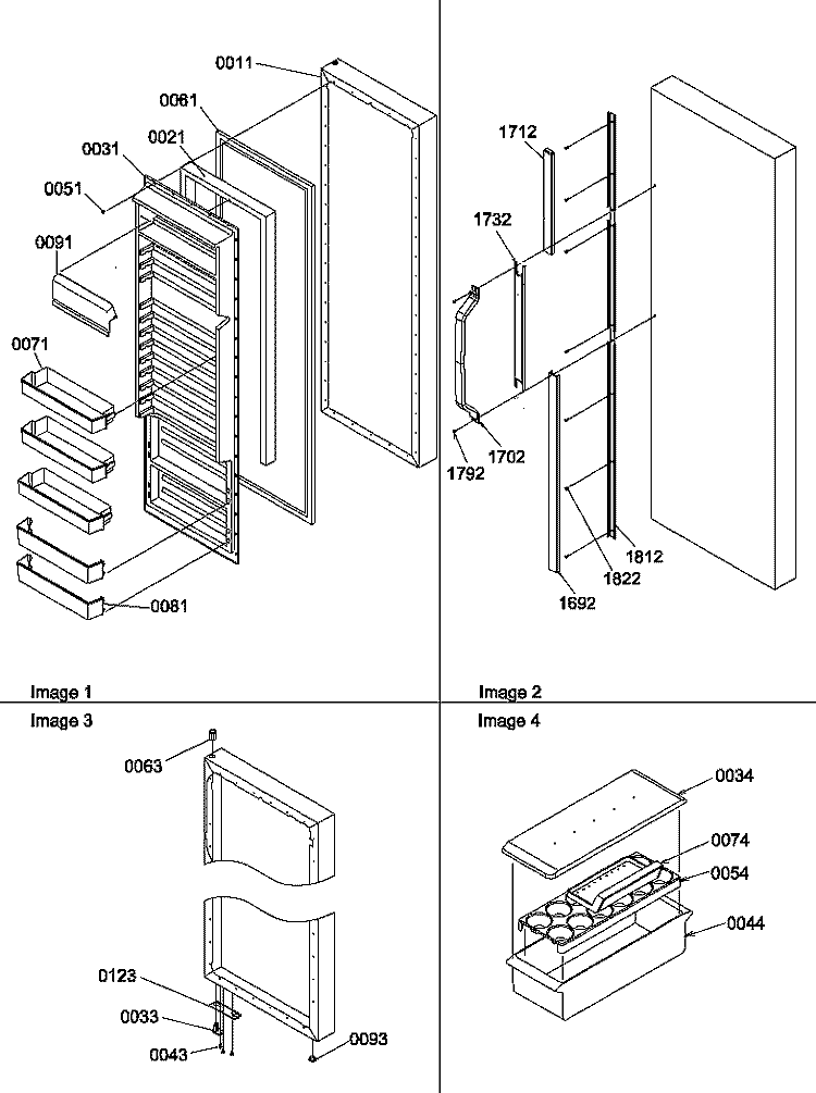 REF DOOR AND ACCESSORIES Diagram and Parts List for GSGD21BW P1193905W W Amana Refrigerator
