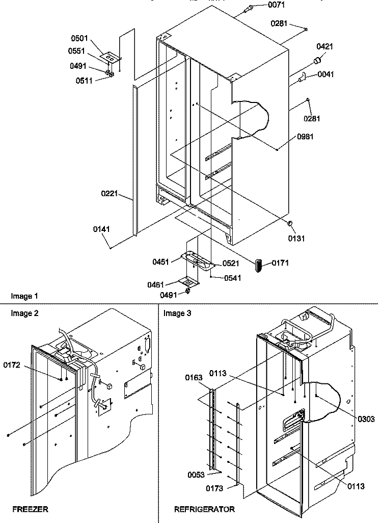 CABINET PARTS Diagram and Parts List for GSGD21BW P1193905W W Amana Refrigerator