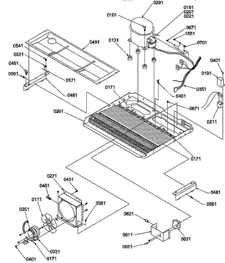 MACHINE COMPARTMENT Diagram and Parts List for GSGD21BW P1193905W W Amana Refrigerator