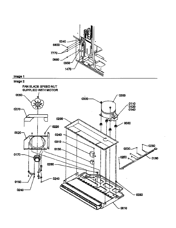 MACHINE COMPARTMENT Diagram and Parts List for THI18TW P1302401W W Amana Refrigerator