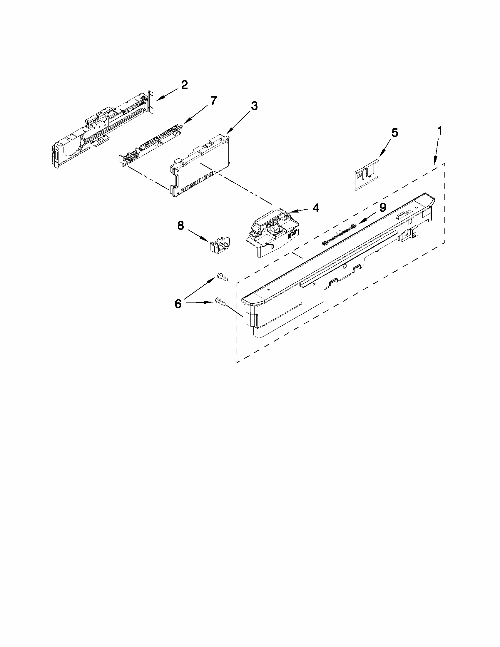Control Panel And Latch Parts Diagram and Parts List for MDB8959SAS1  Maytag Dishwasher