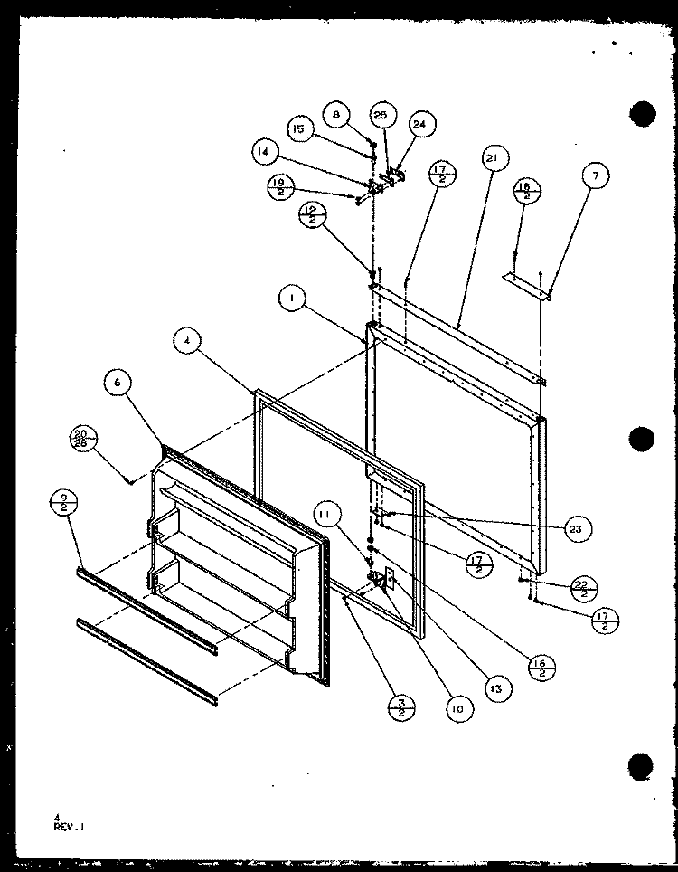 Page 1 Diagram and Parts List for BL20QW P1125503W W Amana Refrigerator