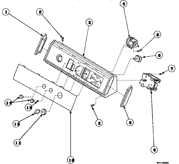 GRAPHIC PANEL, CONTROL HOOD AND CONTROLS Diagram and Parts List for AWM290L2 PAWM290L2 Amana Washer