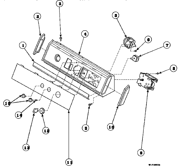 GRAPHIC PANEL, CONTROL HOOD AND CONTROLS Diagram and Parts List for AWM290L2 PAWM290L2 Amana Washer