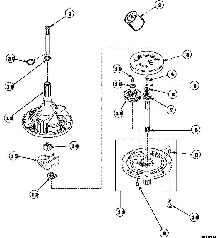 34526P TRANSMISSION ASSY Diagram and Parts List for AWM290L2 PAWM290L2 Amana Washer