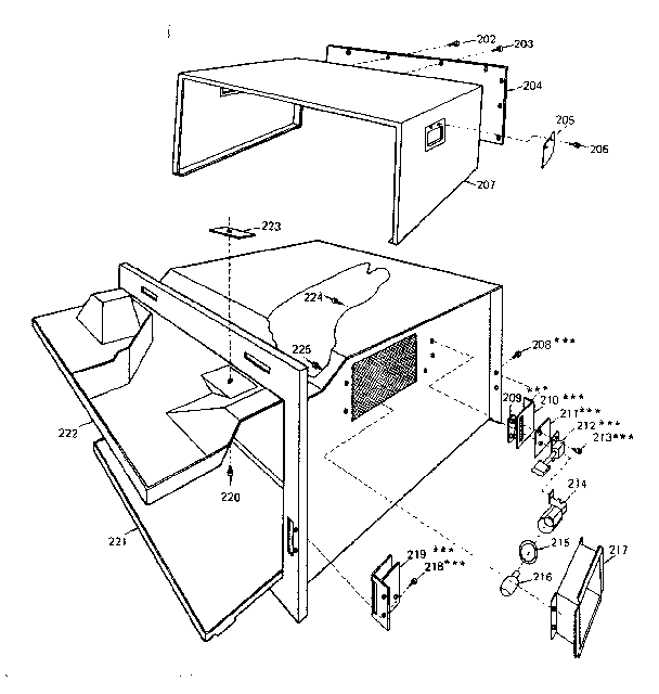Oven Right Side View Diagram and Parts List for 5629947310  Kenmore Microwave