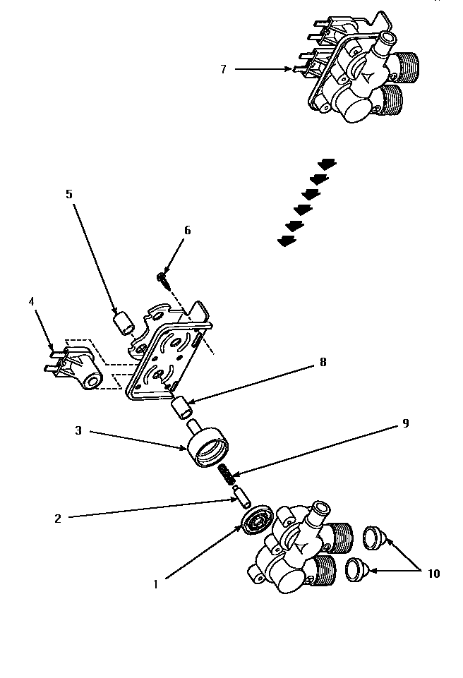 Mixing Valve Assy Diagram and Parts List for LWM423L-P1176404WL  Amana Washer