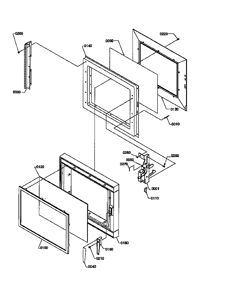DOOR ASSY Diagram and Parts List for RCS820MPB P1140406M Amana Microwave