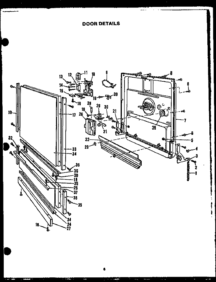 DOOR DETAILS Diagram and Parts List for DCS-415-1D DCS-415-1 D Caloric Dishwasher