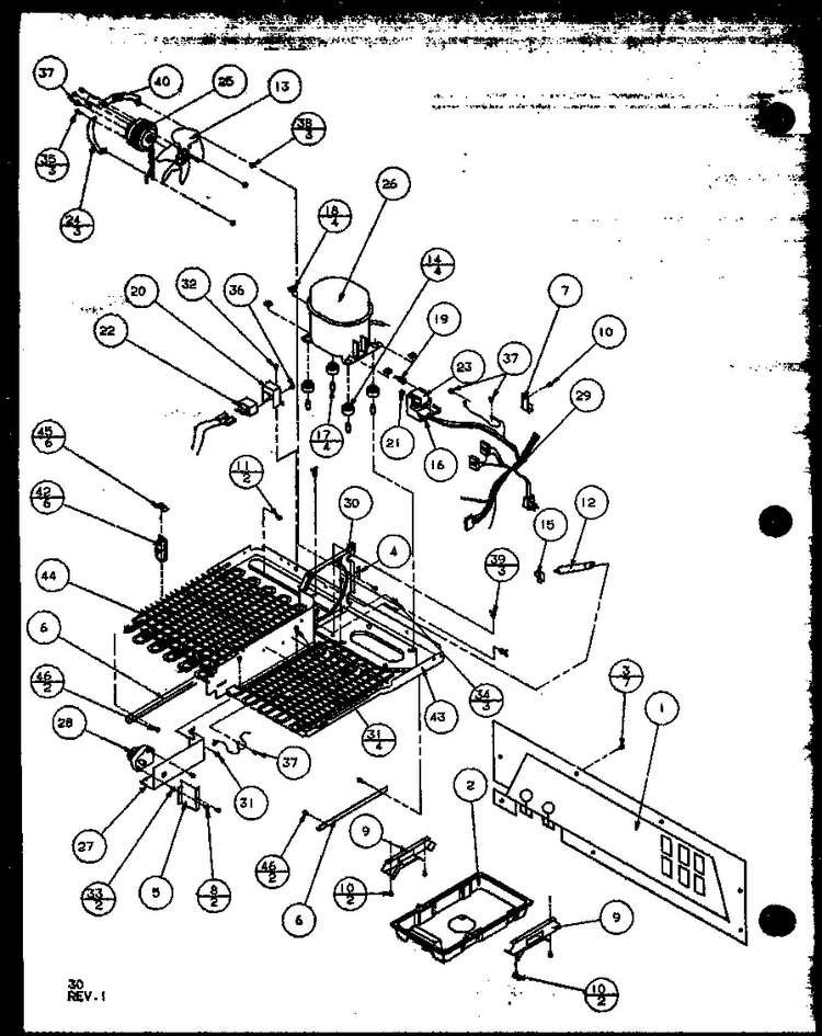 Machine Compartment - Tecumseh Compressor Diagram and Parts List for SXD19MW-P1121402WW  Amana Refrigerator