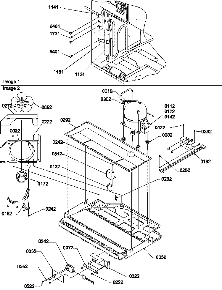 MACHINE COMPARTMENT ASSY Diagram and Parts List for BM20TBL P1305801W L Amana Refrigerator