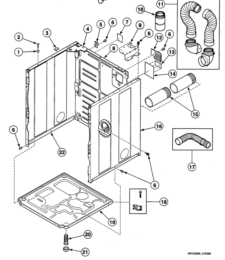 Cabinet Diagram and Parts List for SDEY07QF1500  Speed Queen Dryer