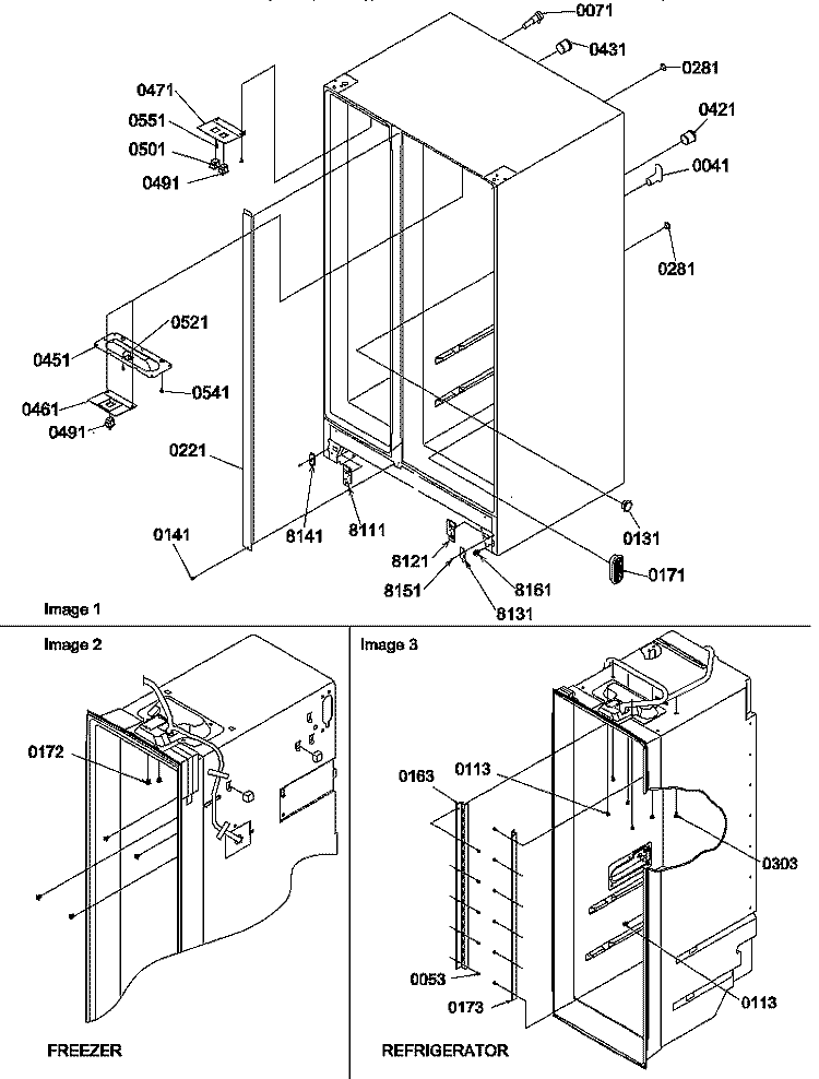 CABINET PARTS Diagram and Parts List for SCD25TBW P1190428W W Amana Refrigerator