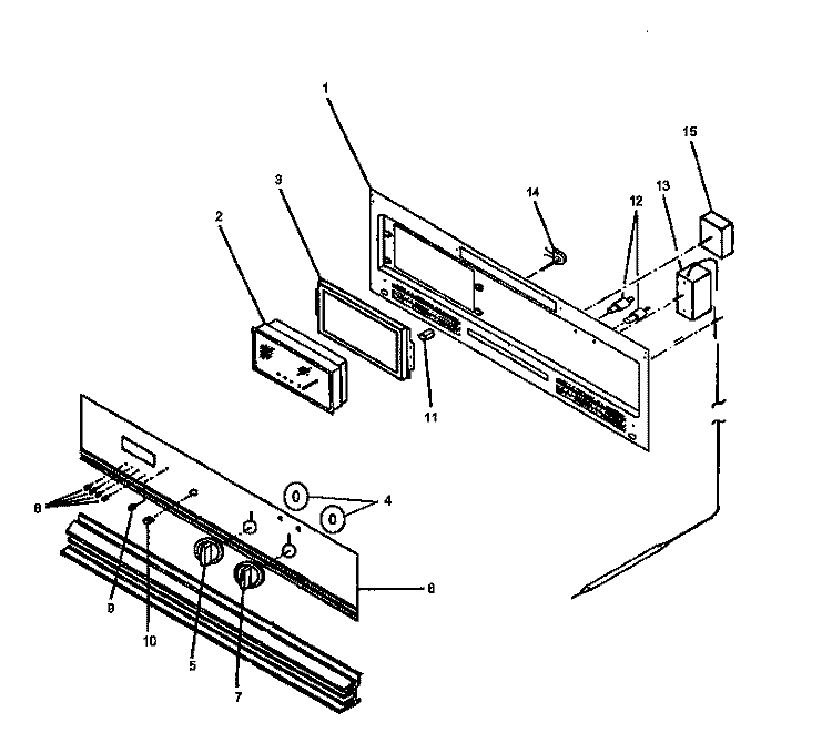 CONTROL PANEL Diagram and Parts List for AO27SE1 P1132340N E Amana Wall Oven