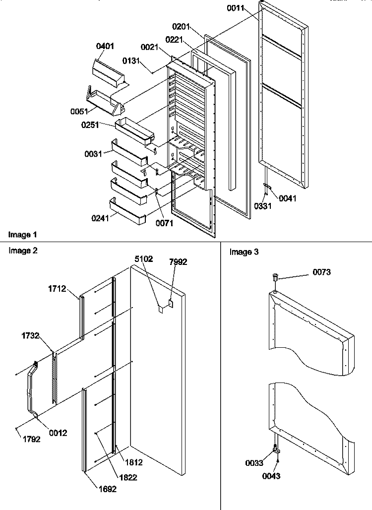 REF DOOR Diagram and Parts List for SX322S2L P1307302W L Amana Refrigerator
