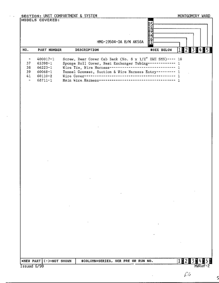 Unit Compartment And System Page 3 Diagram and Parts List for 19504-0A  Admiral Refrigerator
